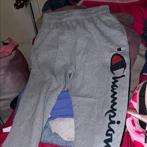 Champion men’s Light Gray Joggers with Logo